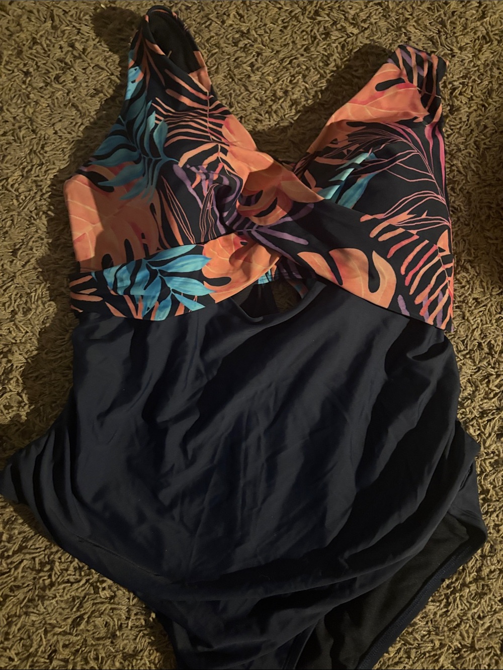 Tropical Twist Navy One-Piece Swimsuit